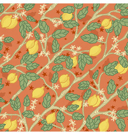 Eye Candy Quilts ON SALE-5 YARD CUT, Ciao Bella, Limoni in Coral