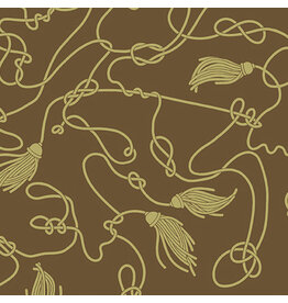 Eye Candy Quilts ON SALE-5 YARD CUT, Ciao Bella, Knot and Tassel in Coffee