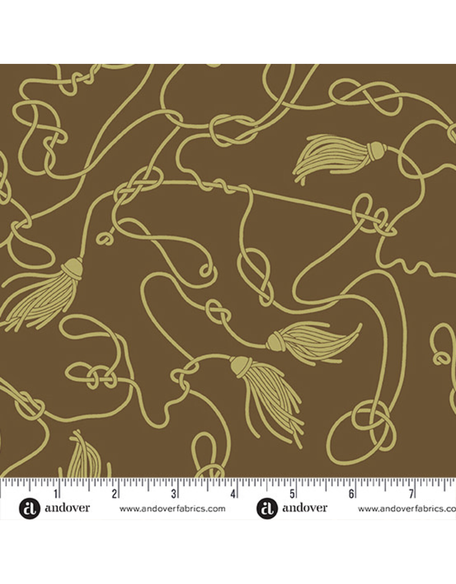 Eye Candy Quilts ON SALE-5 YARD CUT, Ciao Bella, Knot and Tassel in Coffee