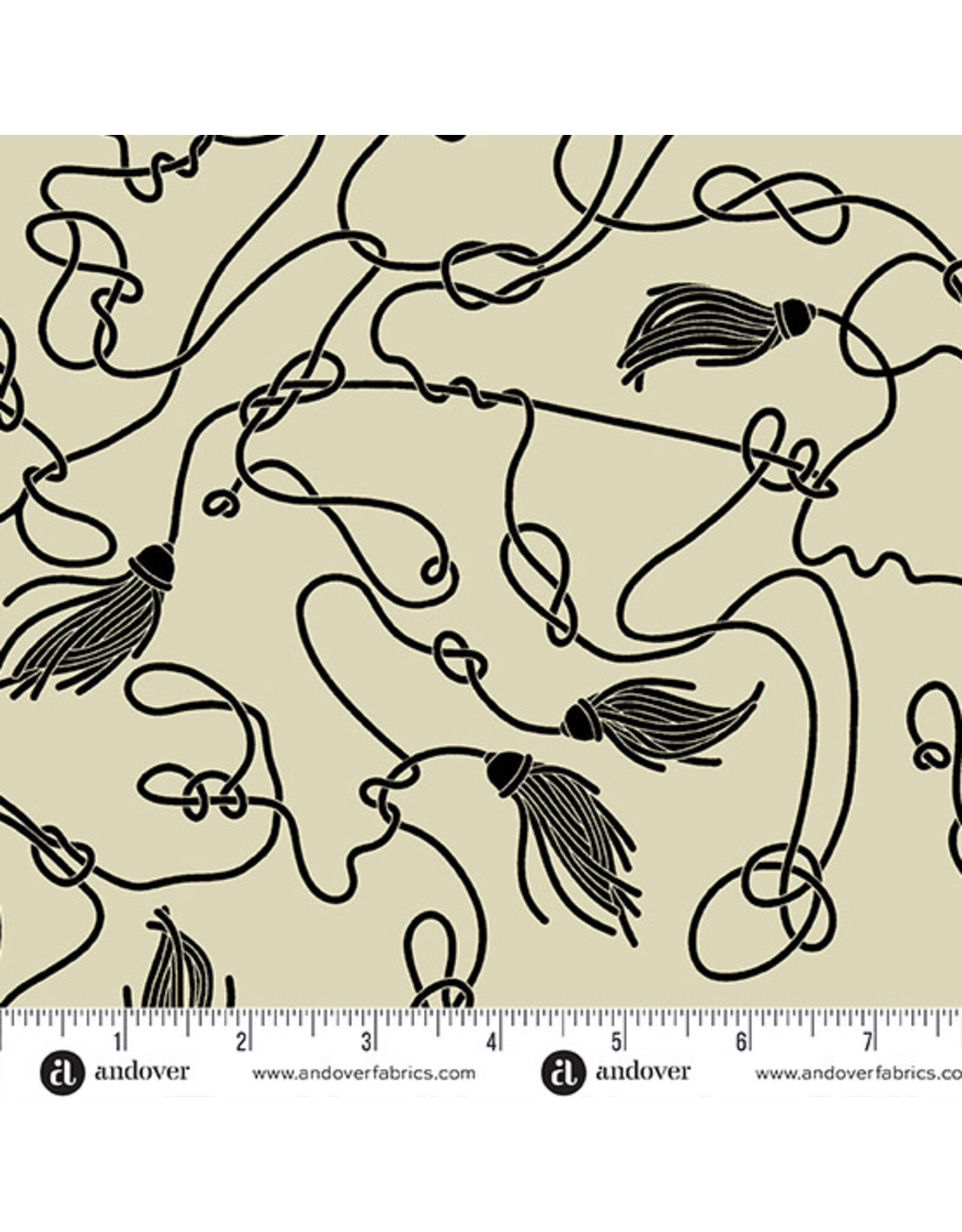 Eye Candy Quilts ON SALE-5 YARD CUT - Ciao Bella, Knot and Tassel in Alabaster