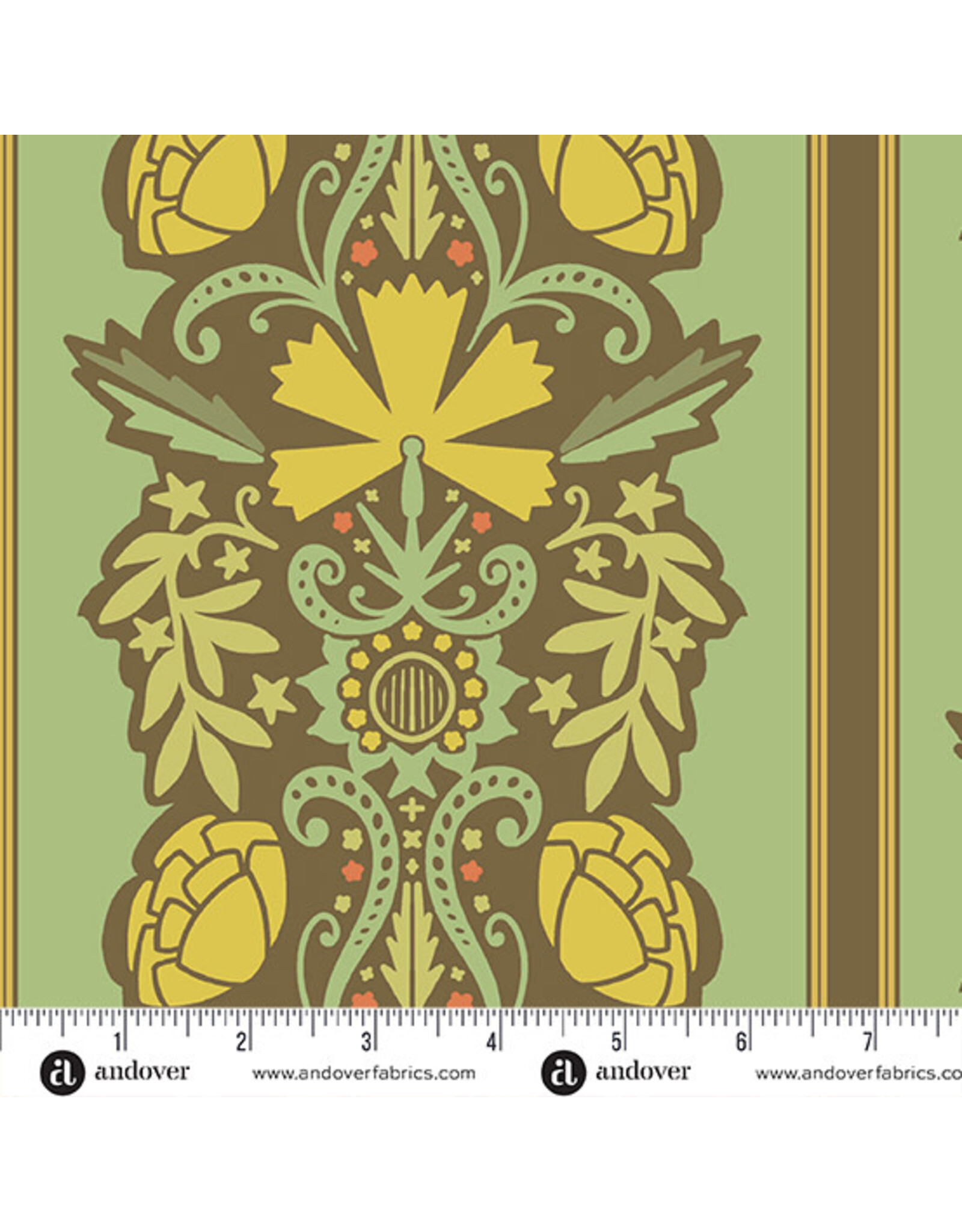 Eye Candy Quilts Ciao Bella, Flori in Pistachio, Fabric Half-Yards