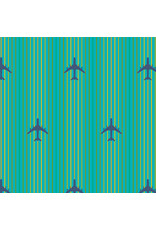 Alison Glass Postmark, Air Mail in Teal, Fabric Half-Yards