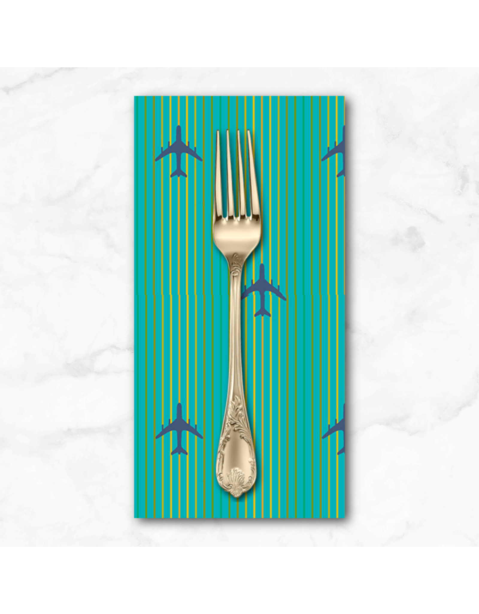 PD's Alison Glass Collection Postmark, Air Mail in Teal, Dinner Napkin