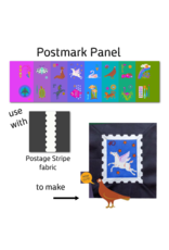 Alison Glass Postmark, Stamp Stripe in Charcoal, Fabric Half-Yards
