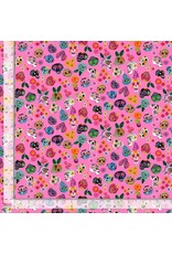 PD's Miriam Bos Collection Hola Frida, Skulls in Flamingo, Dinner Napkin PD's Miriam Bos Collection Hola Frida, Skulls in Flamingo, Dinner Napkin