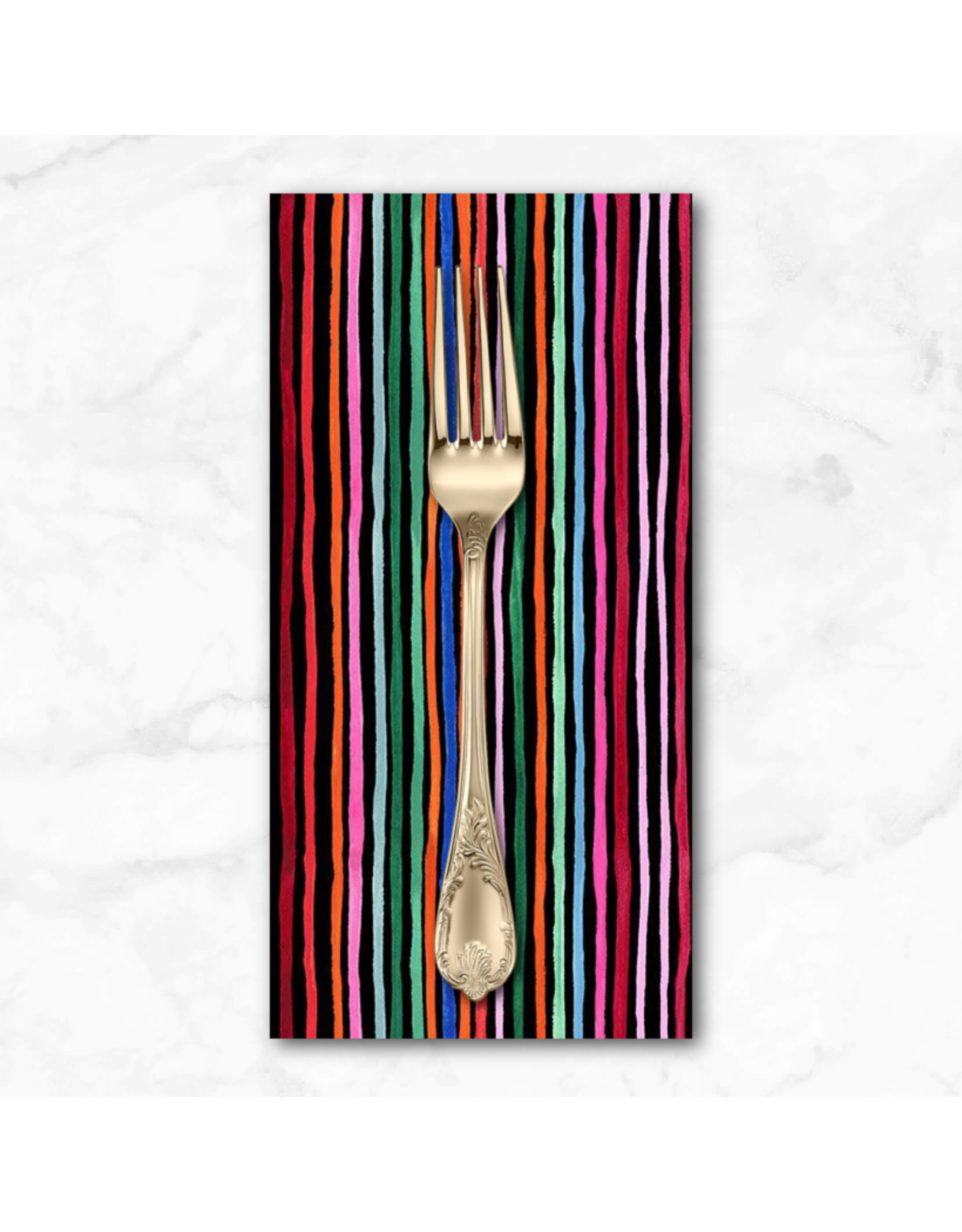 PD's Miriam Bos Collection Hola Frida, Mexican Stripe in Coal, Dinner Napkin