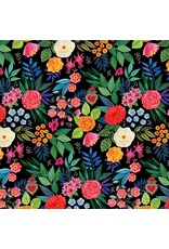 Miriam Bos Hola Frida, Bellezza in Coal, Fabric Half-Yards