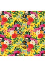 Miriam Bos Hola Frida, Hola Frida in Buttercup, Fabric Half-Yards
