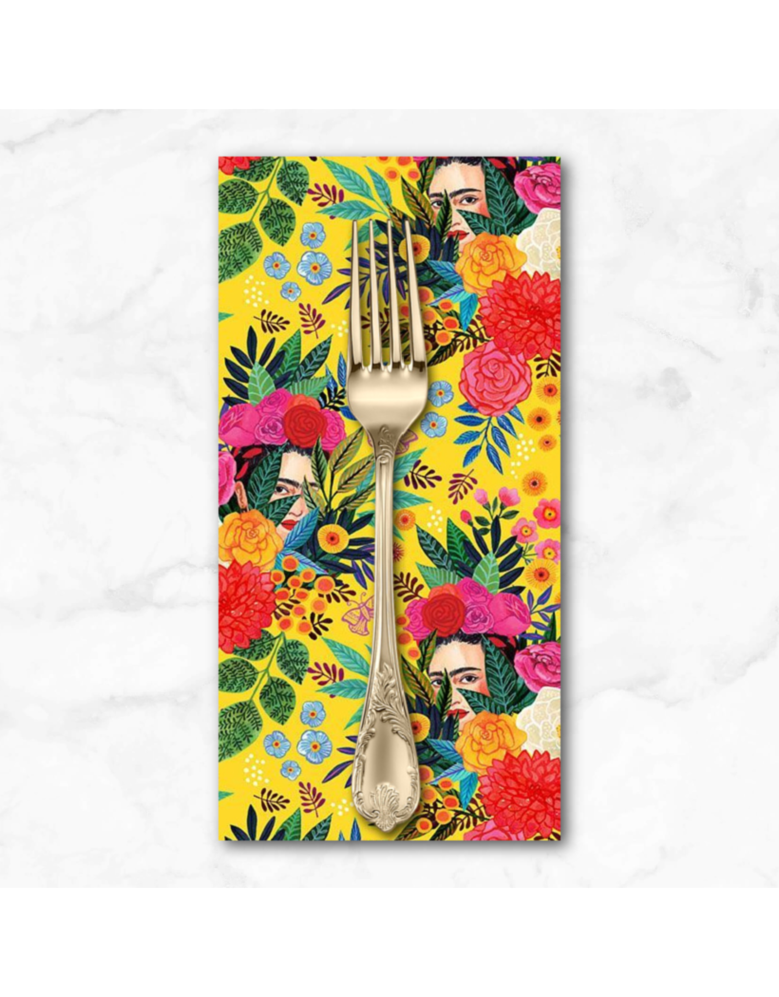 PD's Miriam Bos Collection Hola Frida, Hola Frida in Buttercup, Dinner Napkin