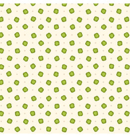 Lewis & Irene ON SALE-5 YARD CUT - The Kitchen Garden, Polka Dot Cabbage in Cream