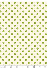 Lewis & Irene ON SALE-5 YARD CUT - The Kitchen Garden, Polka Dot Cabbage in Cream