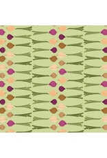 Lewis & Irene The Kitchen Garden, Onion Stripe in Green, Fabric Half-Yards