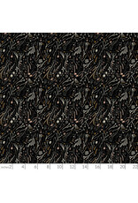Boccaccini Meadows Rayon, Autumn Forage, Branches in Black, Fabric Half-Yards