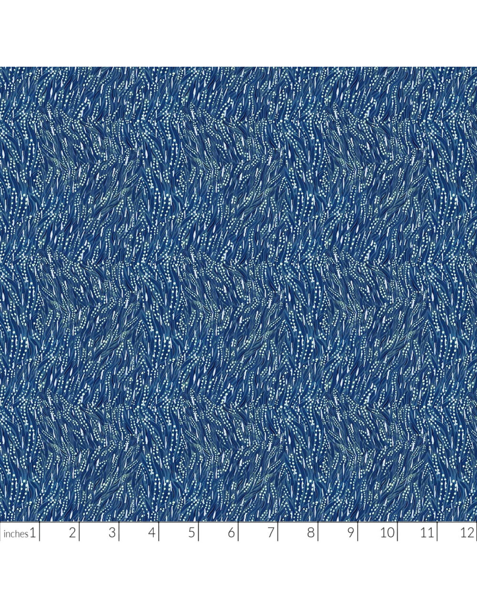 Boccaccini Meadows Autumn Forage, Wheat in Blue, Fabric Half-Yards