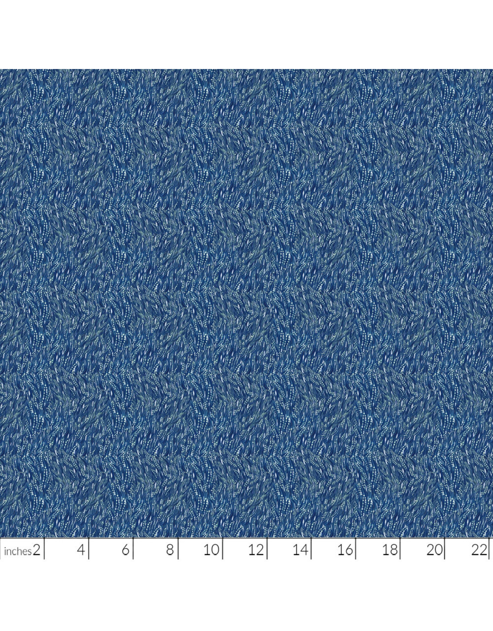 Boccaccini Meadows Autumn Forage, Wheat in Blue, Fabric Half-Yards