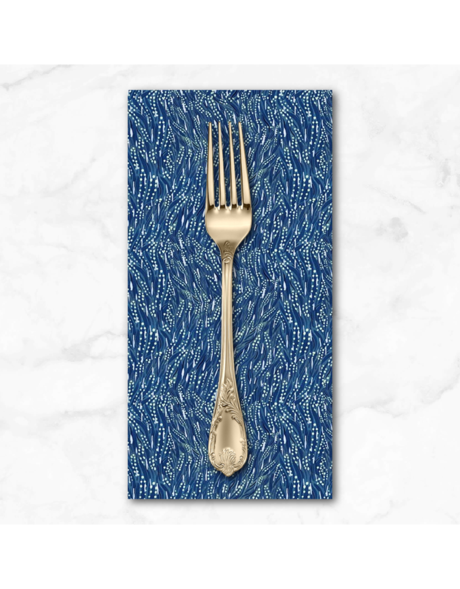 PD's Boccaccini Meadows Collection Autumn Forage, Wheat in Blue, Dinner Napkin