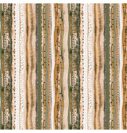 Boccaccini Meadows Autumn Forage, Stripes in Gold, Fabric Half-Yards