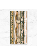 PD's Boccaccini Meadows Collection Autumn Forage, Stripes in Gold, Dinner Napkin
