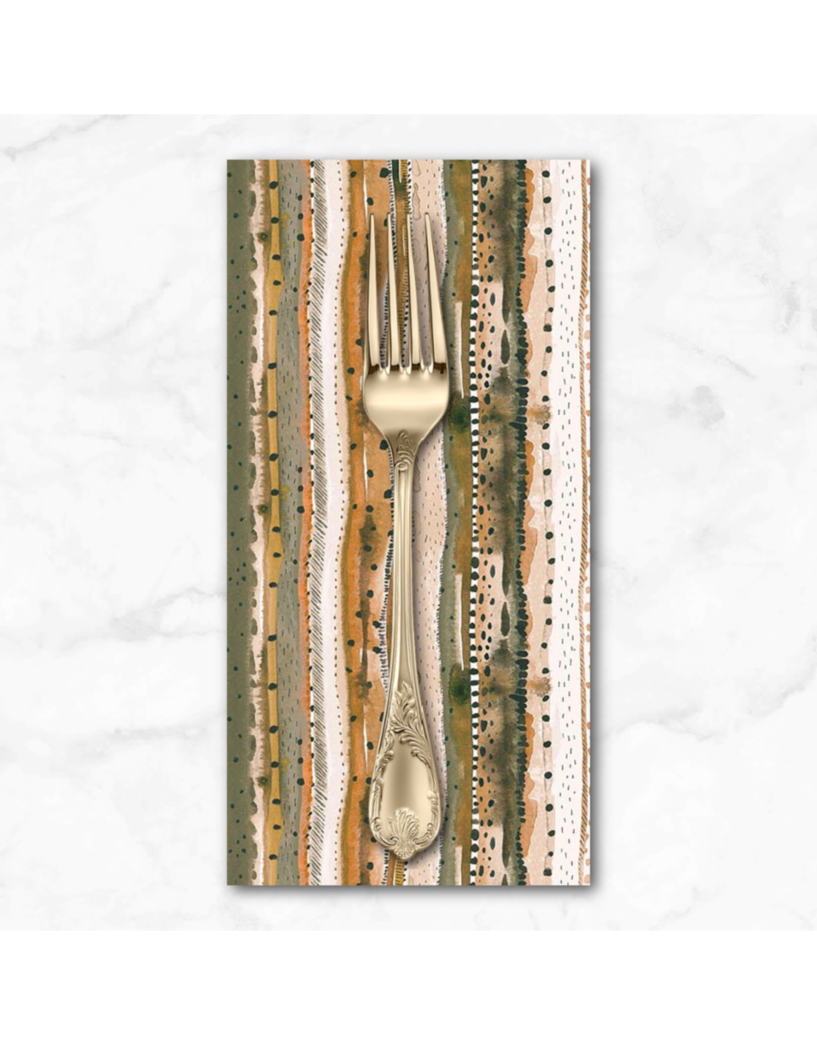 PD's Boccaccini Meadows Collection Autumn Forage, Stripes in Gold, Dinner Napkin