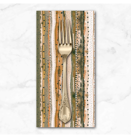 PD's Boccaccini Meadows Collection Autumn Forage, Stripes in Gold, Dinner Napkin