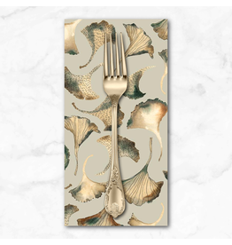 PD's Boccaccini Meadows Collection Autumn Forage, Ginko in Green, Dinner Napkin
