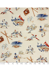 Alexander Henry Fabrics The Great American Pastime, Top of the Ninth in Vintage Tea, Fabric Half-Yards