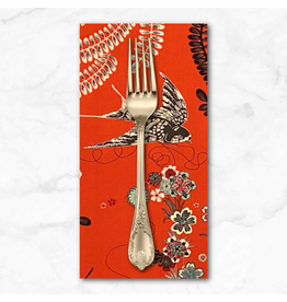 PD's Alexander Henry Collection Indochine, Japanese Sparrow in Red, Dinner Napkin