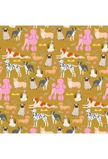 Dear Stella Dog Days in Gold, Fabric Half-Yards