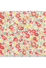 Sevenberry Cotton Lawn, Petite Garden Lawn in Red with Green, Fabric Half-Yards