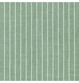 Robert Kaufman Milano Chambray Stripe in Green, Fabric Half-Yards