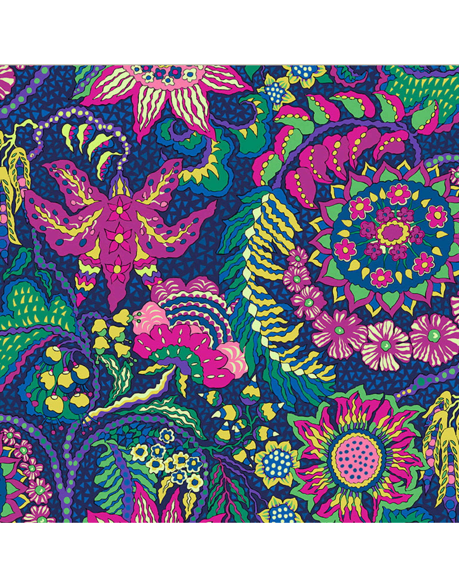 Sally Kelly Botanica, Botanica in Indigo, Fabric Half-Yards
