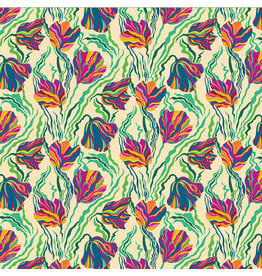 Sally Kelly Botanica, Tulip in Macadamia, Fabric Half-Yards