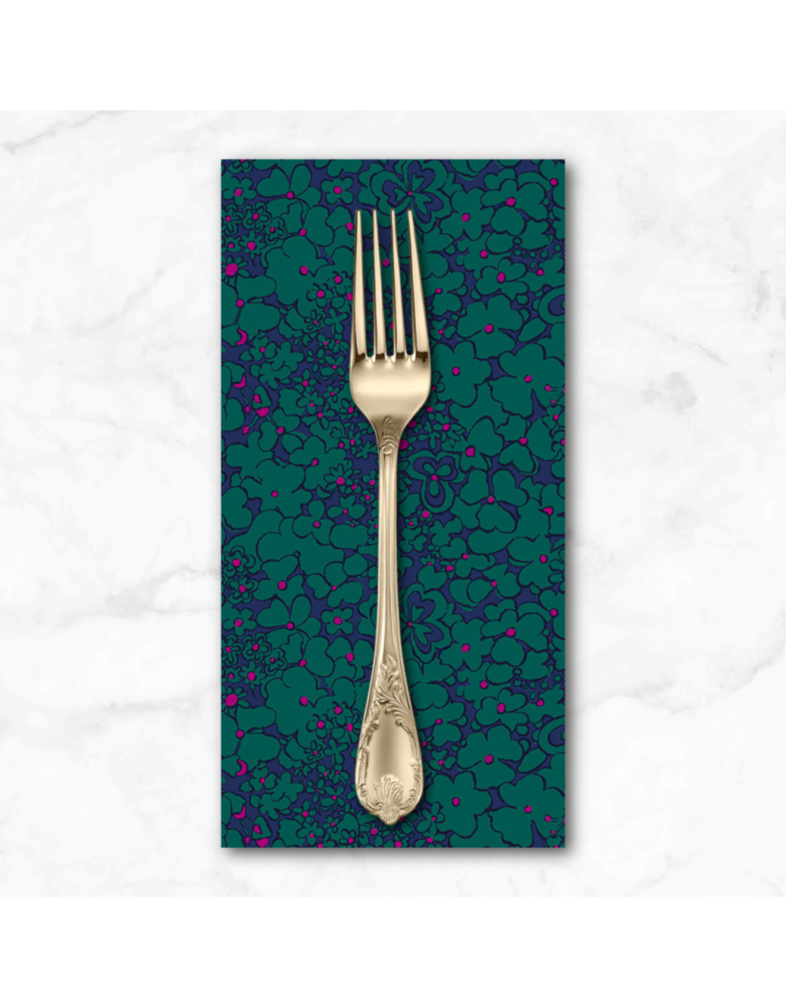 PD's Sally Kelly Collection Botanica, Periwinkle in Teal, Dinner Napkin