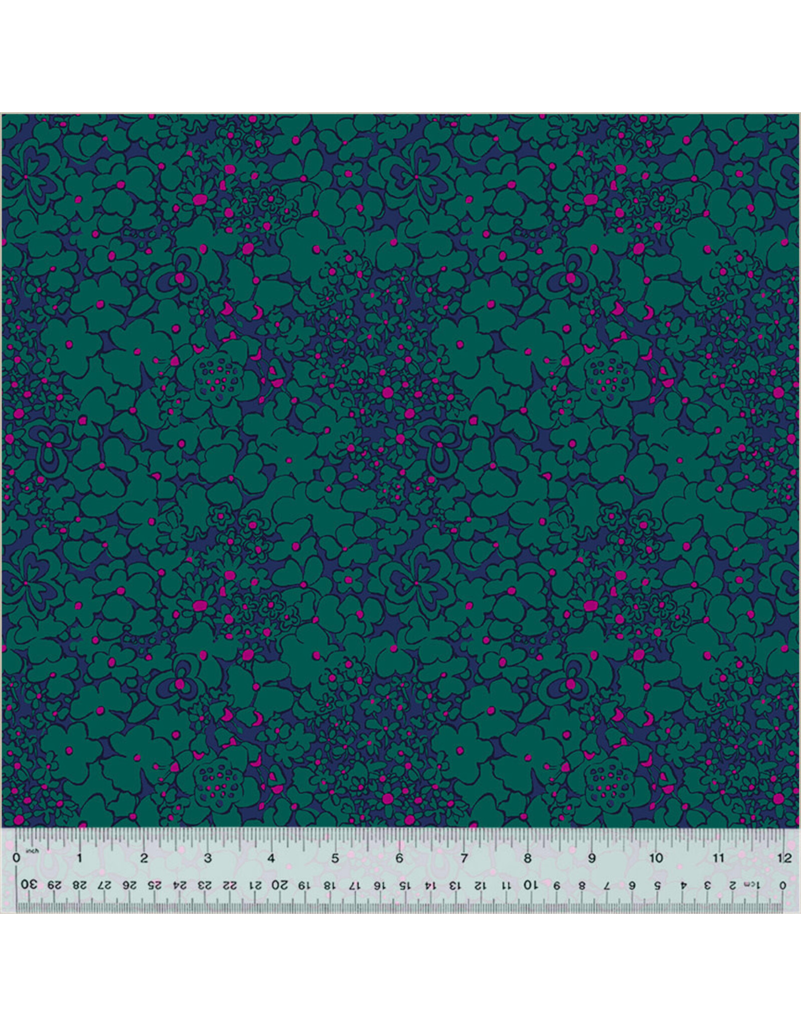 PD's Sally Kelly Collection Botanica, Periwinkle in Teal, Dinner Napkin