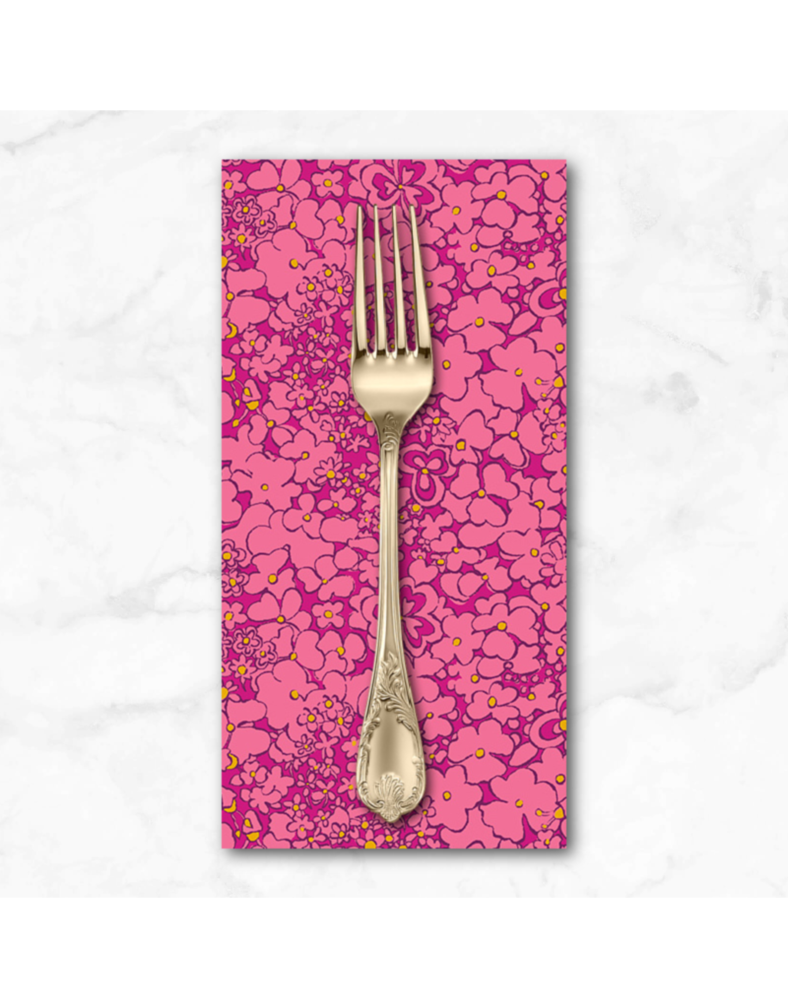 PD's Sally Kelly Collection Botanica, Periwinkle in Magenta, Dinner Napkin