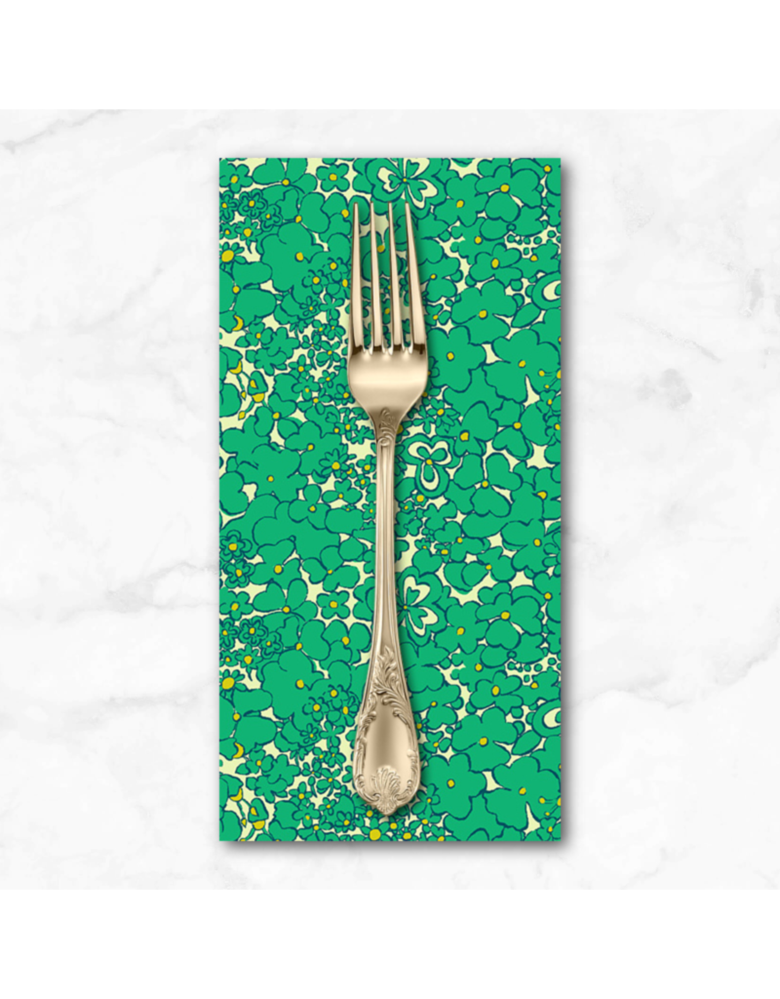 PD's Sally Kelly Collection Botanica, Periwinkle in Jade, Dinner Napkin