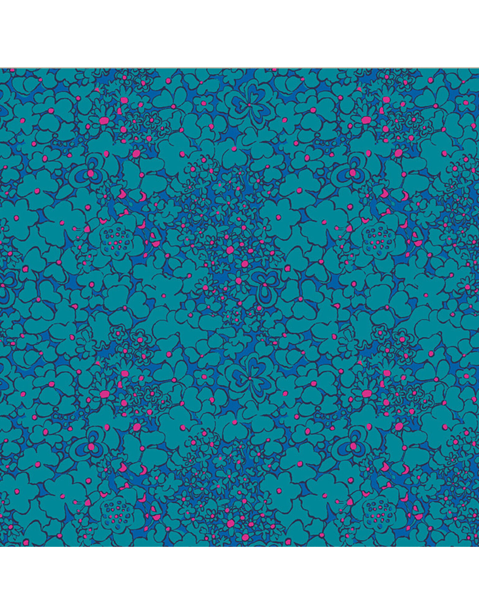 Sally Kelly Botanica, Periwinkle in Blue, Fabric Half-Yards