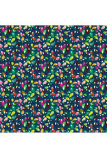 Sally Kelly ON SALE-5 YARD CUT - Botanica, Summer Leaves in Teal