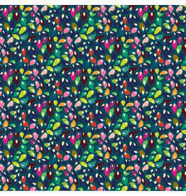 Sally Kelly ON SALE-5 YARD CUT - Botanica, Summer Leaves in Teal