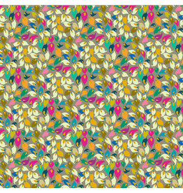 Sally Kelly ON SALE-5 YARD CUT - Botanica, Summer Leaves in Mushroom