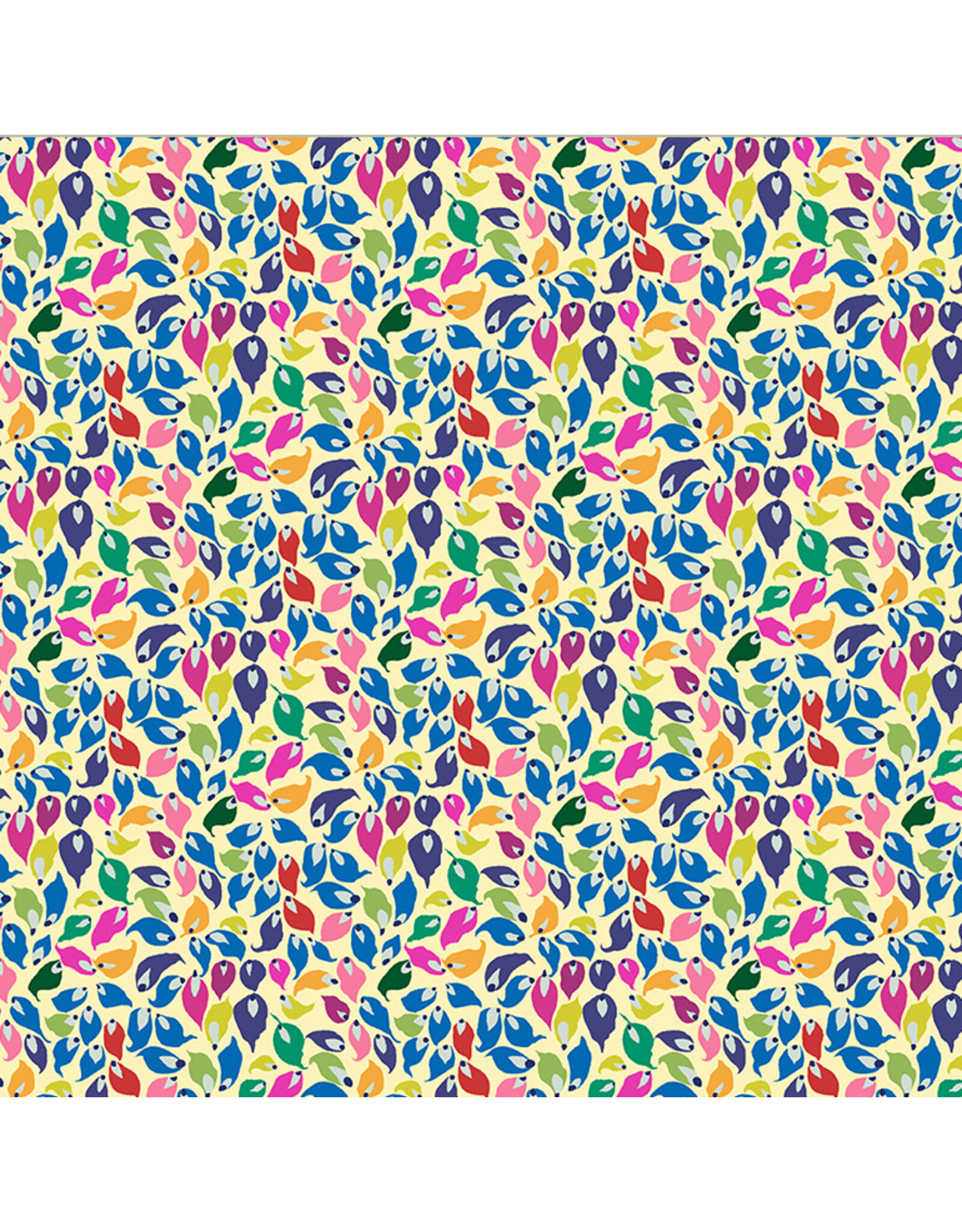Sally Kelly Botanica, Summer Leaves in Macadamia, Fabric Half-Yards