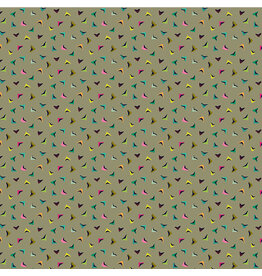 Sally Kelly ON SALE-5 YARD CUT - Botanica, Flutter in Mushroom, Fabric Half-Yards