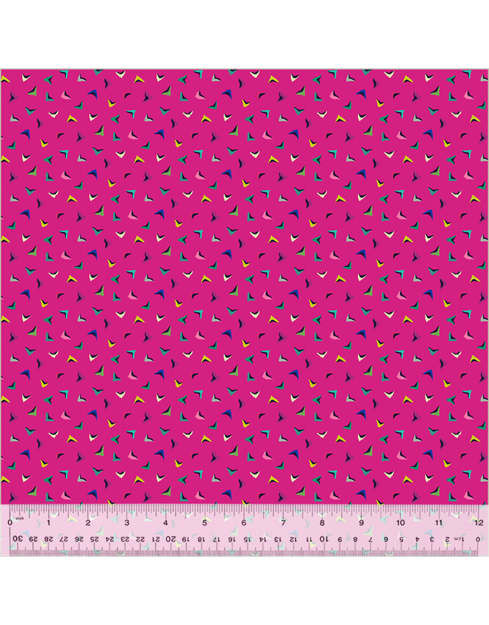 Sally Kelly Botanica, Flutter in Magenta, Fabric Half-Yards