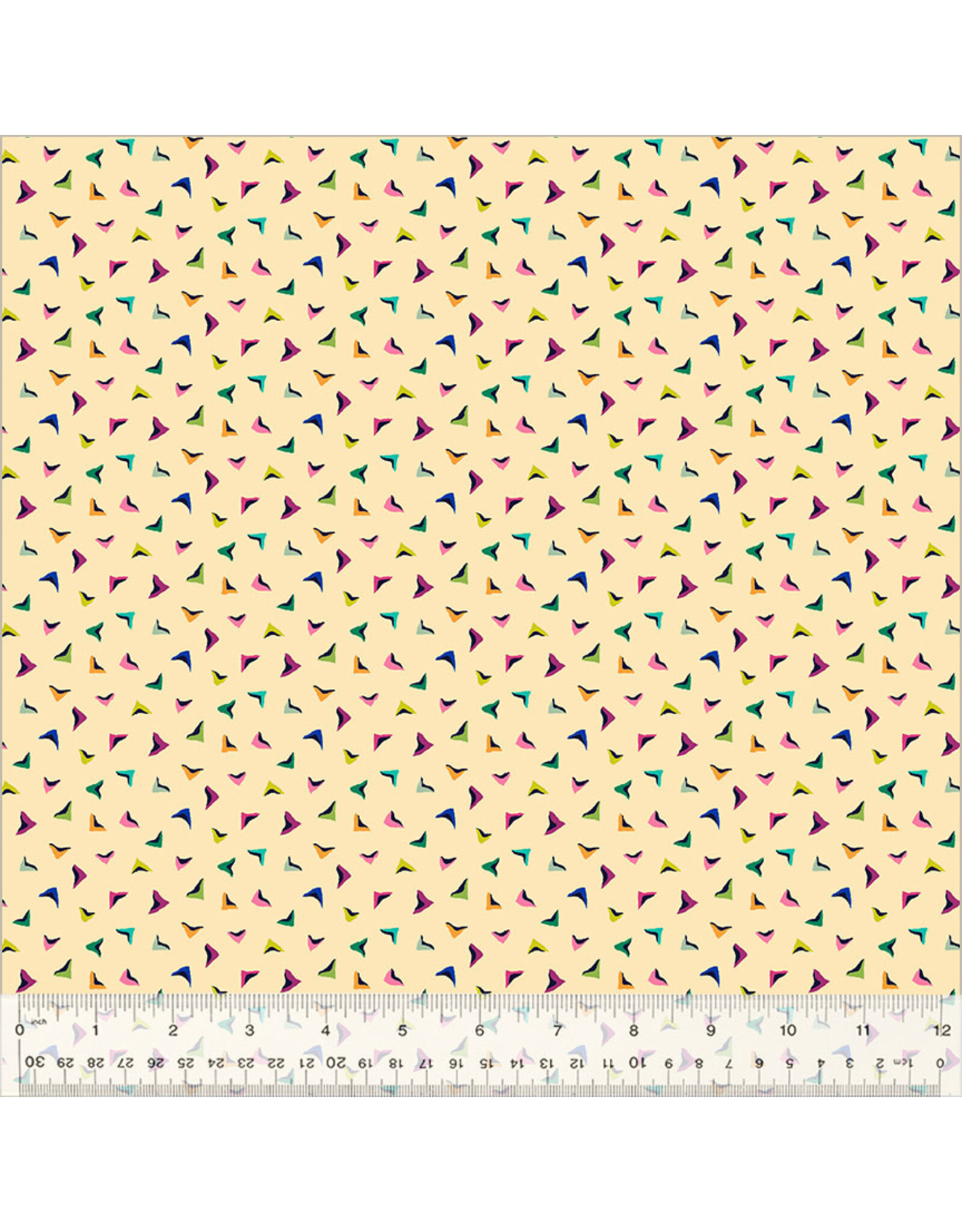 Sally Kelly Botanica, Flutter in Macadamia, Fabric Half-Yards