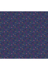 Sally Kelly Botanica, Flutter in Indigo, Fabric Half-Yards