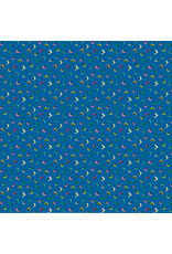 Sally Kelly Botanica, Flutter in Blue, Fabric Half-Yards