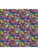 Robert Kaufman Cotton Lawn, Botanica, Camellia in Grape, Fabric Half-Yards
