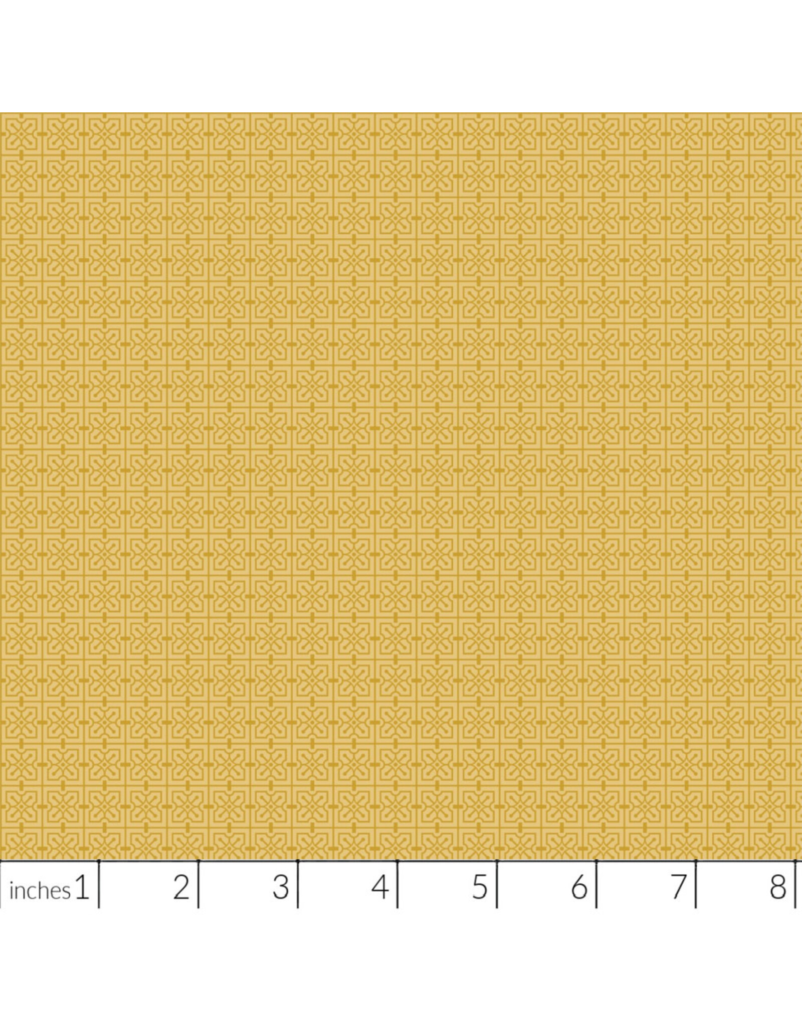 Frank Lloyd Wright March Balloons, The House Beautiful Design C in Mustard, Fabric Half-Yards