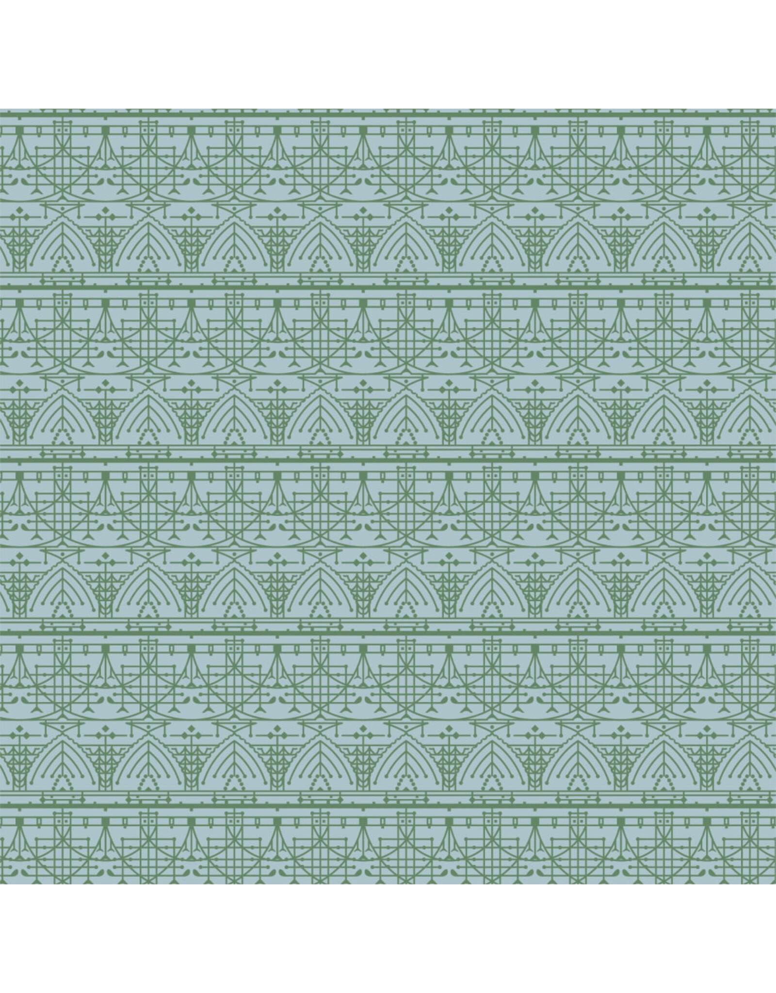 Frank Lloyd Wright March Balloons, The House Beautiful Design B in Sky Blue, Fabric Half-Yards