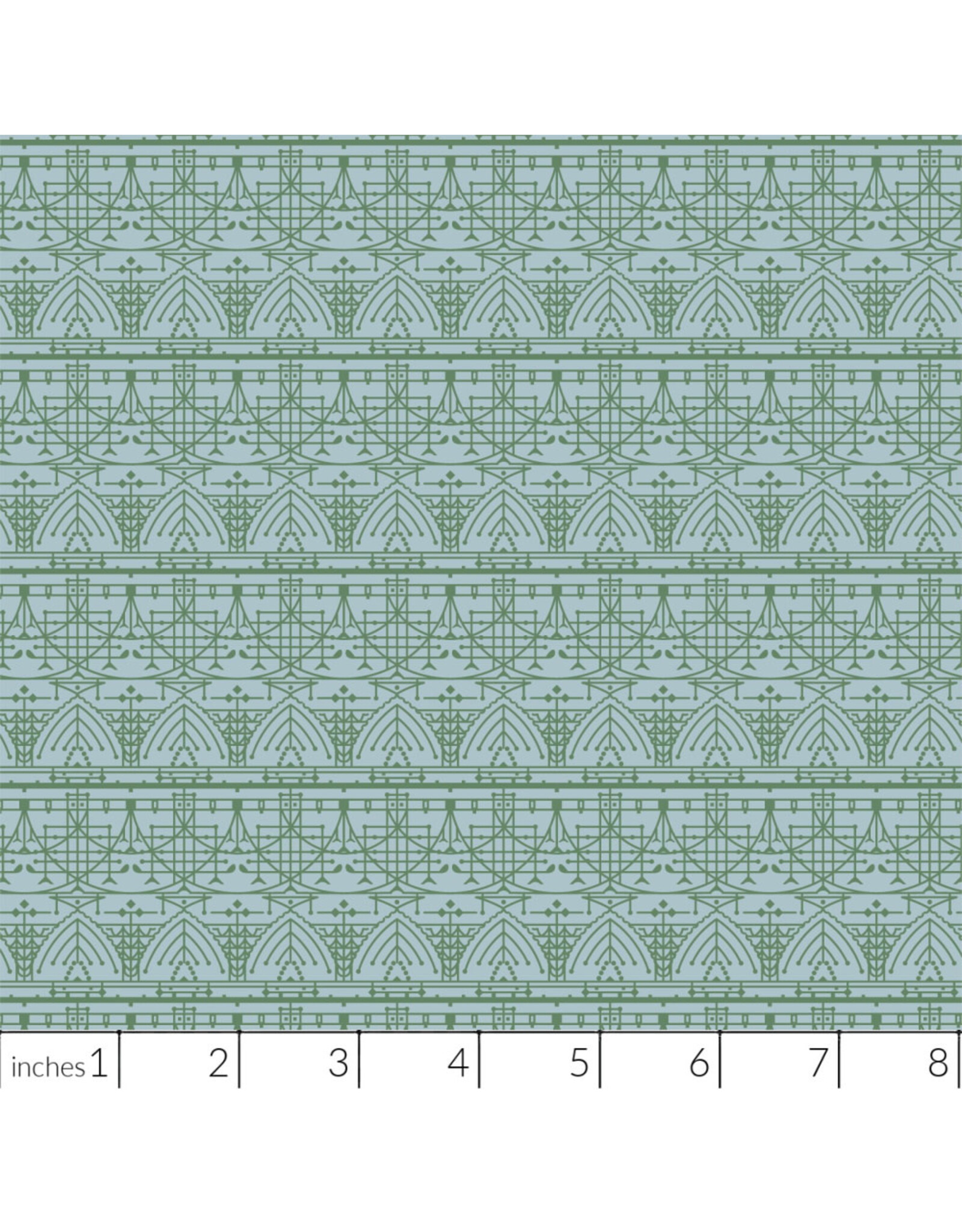 Frank Lloyd Wright March Balloons, The House Beautiful Design B in Sky Blue, Fabric Half-Yards